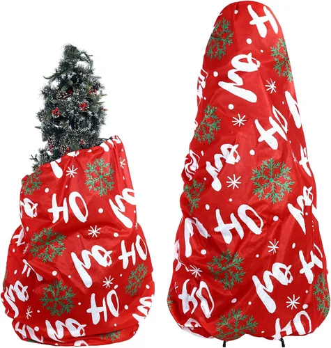 Bolsa de almacenamiento grande para árbol de Navidad con cordón para árboles de 7.5 pies, cubiertas para contenedores verticales a prueba de polvo