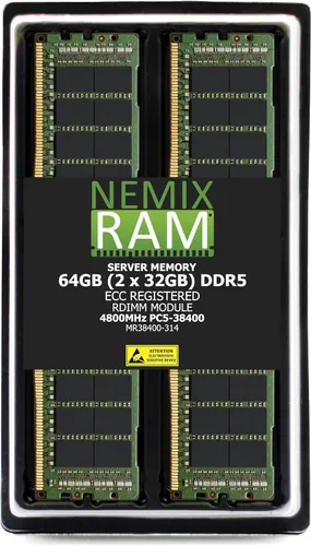 Miniatura 9 de Memoria NEMIX RAM de servidor RDIMM NEMIX RAM de 32 GB 1X32 GB DDR5 4800 MHz PC5-38400 1Rx4 1.1V CL40 288-PIN ECC