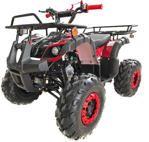 Miniatura 4 de HHH ATV Quad de 125 cc mejorado de 125 cc con reversa, luces LED, neumáticos grandes y anchos con llantas a juego de gas de 4 ruedas para jóvenes