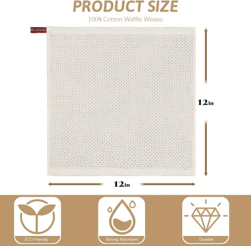 Miniatura 2 de Nialnant Paquete de 6 paños de cocina, suaves y absorbentes, de secado rápido, para secar platos, trapos de limpieza, 12 x 12 pulgadas Multicolor