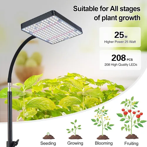 Miniatura 4 de Luz de cultivo Orchbloom con soporte y temporizador, luz de planta alta de 25 vatios de alimentación con enchufe doméstico, luces de cultivo