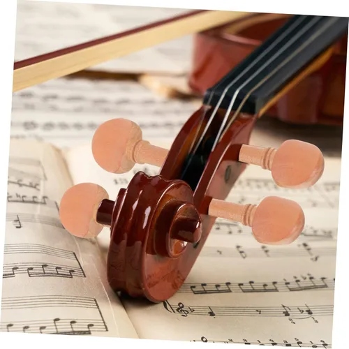 Miniatura 6 de Toyvian 20 piezas de afinadores de violín afinación de violín clavija puente de violín 4/4 pastilla de violín de madera, clavijas de tuba