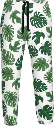 Miniatura 6 de ultaro Men's Casual Jogger Sweatpants Tropical Leaves Running Sweatpants with Pockets