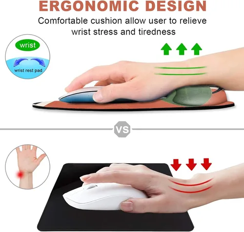 Miniatura 4 de ToLuLu Alfombrilla de mouse con reposamuñecas, ergonómicas con base de poliuretano antideslizante, reposamuñecas para computadora portátil