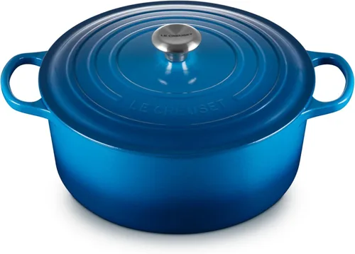 Miniatura 13 de Le Creuset Horno holandés redondo de hierro fundido esmaltado, 4.5 cuartos de galón, Marsella Marseille