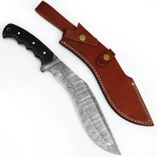 Miniatura 8 de Poshland RG-156 Cuchillo Kukri de acero de Damasco hecho a mano de 15.00 pulgadas - Agarre perfecto