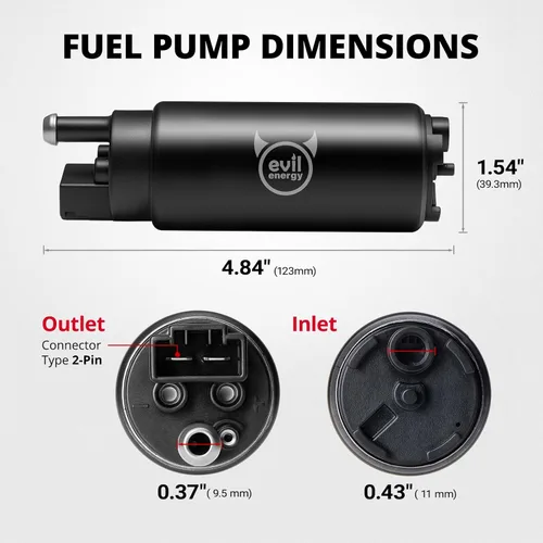 Miniatura 3 de EVIL ENERGY EFI 255LPH Bomba eléctrica de combustible en tanque de alto flujo 43PSI Kit