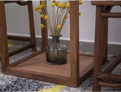 Miniatura 4 de Mesa auxiliar cuadrada para decoración del hogar, mesa de esquina de madera, sala de estar, sofá de doble capa, pequeña mesa de centro