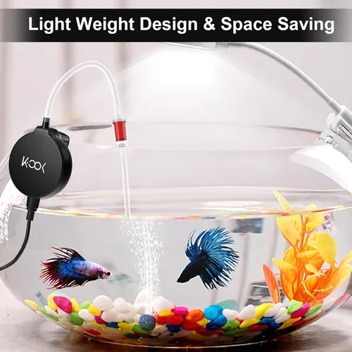 Miniatura 2 de GuDoQi Bomba de aire para acuario, mini bomba de oxígeno ultra silenciosa de 1 vatio, potente kit aireador de aire para peceras de 1 a 15 galones