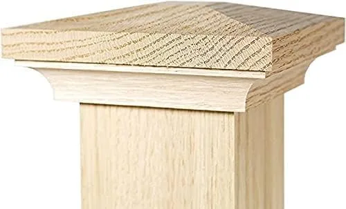 900 Series Style Peaked Wood Newell - Tapa de poste para escaleras interiores, se adapta a postes de 3.00 pulgadas, cerezo, por Island Post Cap