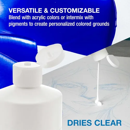 Miniatura 3 de U.S. Art Supply imprimación de gesso negro - 16.9 oz (500 ml) para pintura al óleo y acrílica - Cobertura superior, preparación de lienzo, pintura