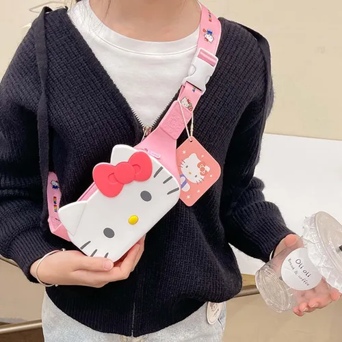 Miniatura 2 de Riñonera pequeña Kawaii para niños y adolescentes, Rojo