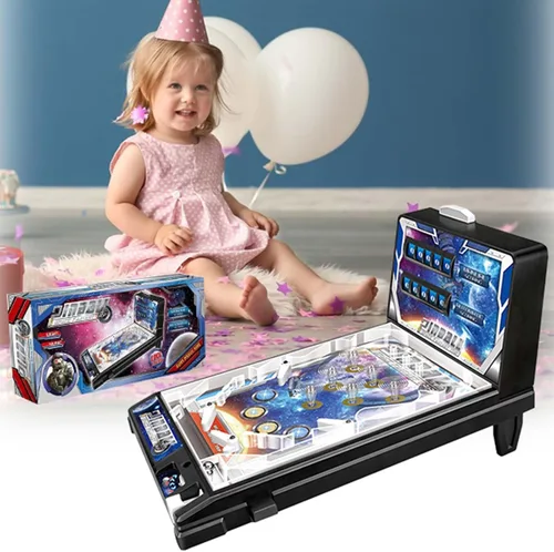 Miniatura 4 de Pinball Machine Retro Arcade Machine Mini juego de arcade de mesa electrónico Super Marble Game con luces anotadoras música