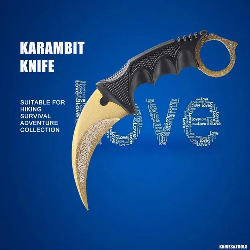 Miniatura 3 de TOPOINT Cuchillo Karambit, cuchillo de hoja fija de acero inoxidable con funda y cuchillo de cordón CS-GO para caza, campamento y supervivencia