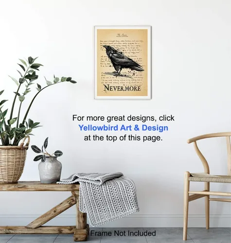 Miniatura 5 de The Raven – Nevermore – Regalos de Edgar Allan Poe – Decoración gótica para la habitación – Decoración gótica para el hogar – Poesía espeluznante