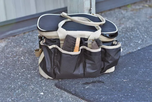 Miniatura 8 de Huntley Equestrian Bolsa de aseo de lujo perfectamente diseñada de fácil acceso con múltiples bolsillos con cierre superior de doble asa