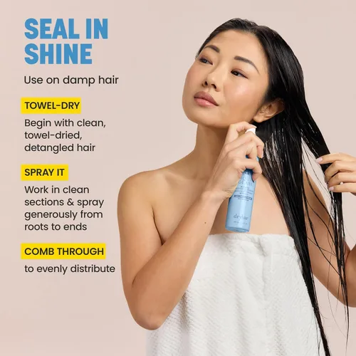 Miniatura 6 de Drybar Liquid Glass Moisture-Rich Miracle Smoothing Sealant Heat Protectant for Hair, Lasts Through 3 Washes for Long-Lasting Frizz Resistance and
