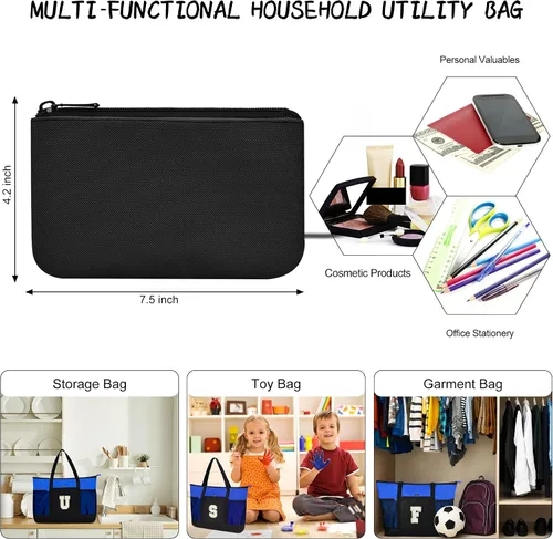 Miniatura 6 de Bolsa de mano con iniciales, bolsas de mano reutilizables grandes personalizadas con asas, bolsa de enfermeras, regalos de cumpleaños para mujeres