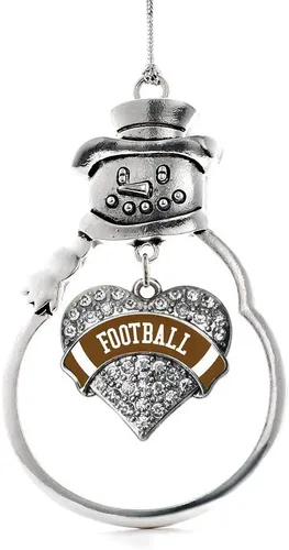 Miniatura 240 de Colgante de plata con diseño de Detroit con forma de corazón y muñeco de nieve con circonitas cúbicas