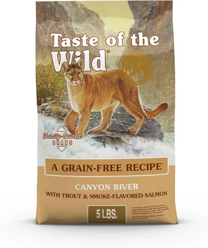 Comida seca para gatos sin granos Taste of the Wild Canyon River con trucha y salmón con sabor ahumado 5 libras (Paquete de 1)