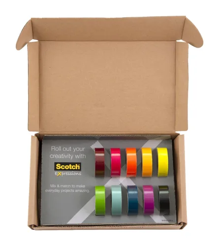 Miniatura 3 de Scotch Cinta Washi, 10 rollos, ideal para uso en diario de viñetas, suministros escolares, suministros de manualidades y regalos de agradecimiento
