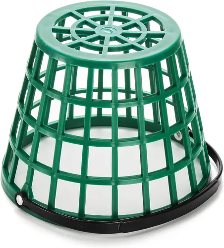 Miniatura 4 de Bekith Paquete de 2 cestas de plástico para pelotas de golf, cubo de pelota de golf con asa, capacidad para 40-50 bolas, color verde