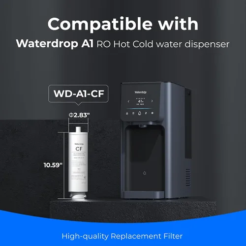 Miniatura 3 de Waterdrop Filtro de repuesto, repuesto para dispensador de agua caliente y fría de ósmosis inversa de Waterdrop y encimera, 6 meses de vida útil