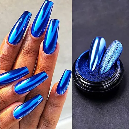 1 Caja Espejo Arte de Uñas Purpurina Holográfica Metálica Oro Plata Polvo Lentejuelas Gel UV Uñas Polvo Cromado Pigmento Decoración, Polvo de Uñas