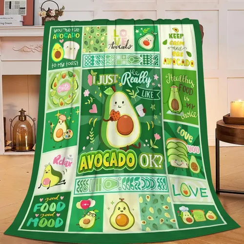 Miniatura 3 de SweetFox Manta de aguacate, divertida y bonita manta de decoración de aguacate, regalos para niñas y niños amantes, súper cálida, suave, ligera