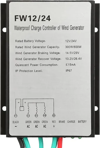 Miniatura 6 de Regulador de controlador de generador de turbina eólica FW12/24V