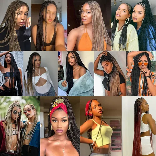 Miniatura 5 de Unionbeauty - Trenzas de ganchillo de 10 pulgadas, trenzas de ganchillo medianas sin nudos, 6 paquetes, trenzas de caja Goddess para mujeres negras