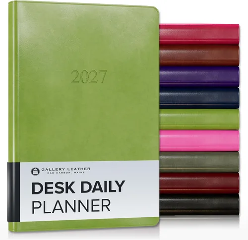 Miniatura 18 de Gallery Leather Daily Planner 2027, Elegantly Bound Daily Calendar Planner and Notebook with Stylish Gold-Gilded Page Edges, 12 Months - 2027