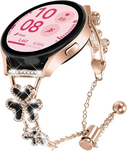 Miniatura 24 de DEALELE Bandas compatibles con Samsung Galaxy Watch 6/6 Classic / 5/5 Pro / 4/4 Classic / 3 1.614 in / Active 2, pulsera de repuesto de metal con 1#