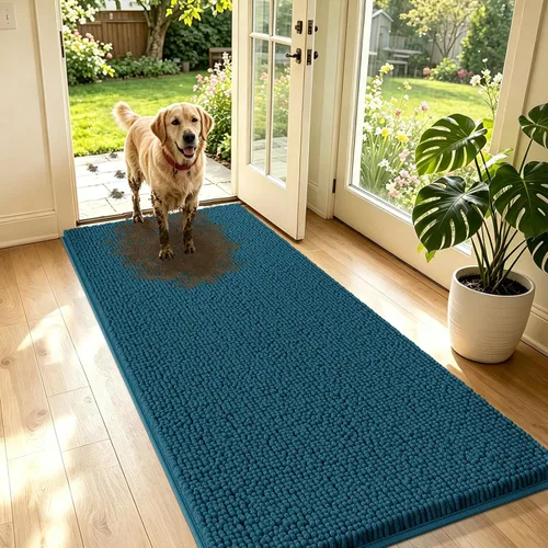 Miniatura 36 de IM HOME Tapete de chenilla absorbente para exterior 36" x 24", tapetes lavables antideslizantes para perros, tapete para puerta interior para Marrón