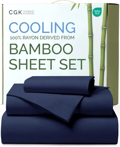 Miniatura 27 de Sábanas de bambú 100% rayón derivado de bambú, tamaño individual, sábanas refrescantes para individuales. Ropa de cama ultra suave, transpirable