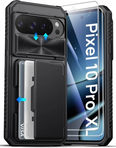 Miniatura 13 de ATATOO Funda tipo cartera para Google Pixel 10 Pro XL, tarjetero integrado (3-5 tarjetas) [bloqueo RFID] y cubierta de cámara deslizante, protección