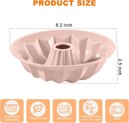 Miniatura 7 de Molde de Silicona para Pastel con Forma de Flor - Molde Bundt Antiadherente, Molde Flexible Reutilizable para Hornear Pasteles, Cupcakes