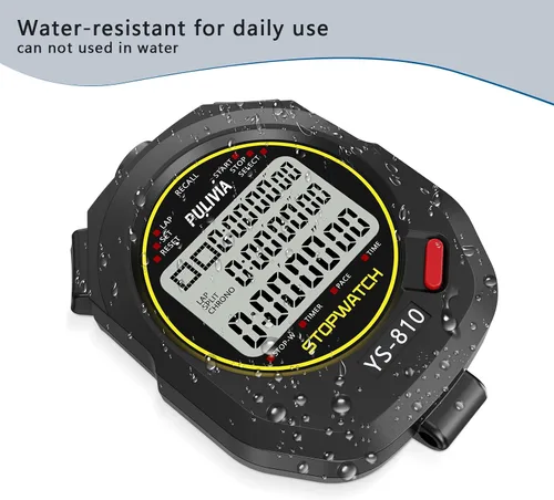 Miniatura 5 de Cronómetro Deportivo Temporizador con Memoria de 10 Vueltas Divididas Reloj Digital de Parada, Temporizador de Cuenta Regresiva Modo de Ritmo Reloj