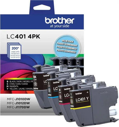 Miniatura 2 de Brother Cartuchos de tinta originales LC4014PKS, rendimiento estándar, 4 unidades, incluye 1 cartucho de cada uno de negro, cian, magenta