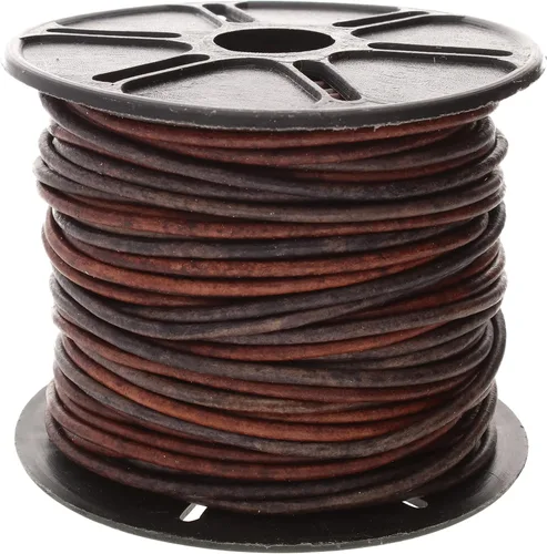 Miniatura 10 de The Beadsmith Cordón de cuero – Negro – Bobina de 0.039 in – 5 yardas/14.8 ft – Tanga de cuero indio ideal para trenzar, cuentas, collares, cordones