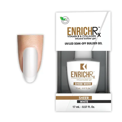 Miniatura 13 de KUPA EnrichRx Gel constructor, melocotón perfecto, vitamina E y colágeno infundido, cepillo de gel de remojo UV/LED en uñas naturales, 0.57 onzas
