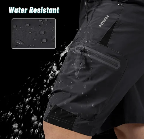 Miniatura 2 de MAGNIVIT Pantalones cortos de senderismo para hombre, de secado rápido, pantalones cortos de carga tácticos, repelentes al agua, pantalones cortos