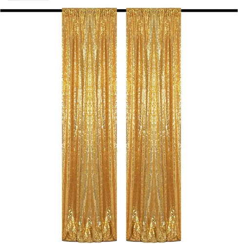 Miniatura 29 de Cortinas de fondo de lentejuelas negras con purpurina de 2 x 8 pies, 4 paneles para decoración de bodas, fiestas de cumpleaños, despedidas de Negro