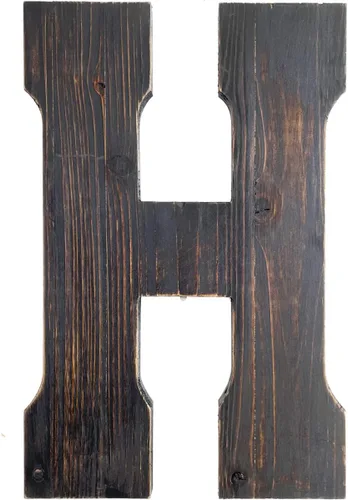Miniatura 23 de ABELOTS Arte de pared con letras grandes para sala de estar, baño, dormitorio y decoración del hogar, letras rústicas de granja para apellidos