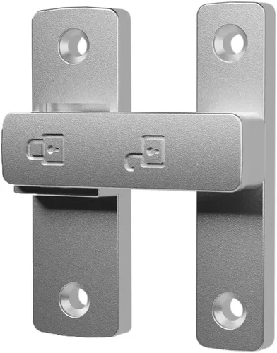 Miniatura 5 de Cerradura de Pestillo Abatible de Servicio Pesado 90/180 Grados Deslizante/Oscilante Cerradura de Pestillo de Puerta para Portón Granero Garaje Negro