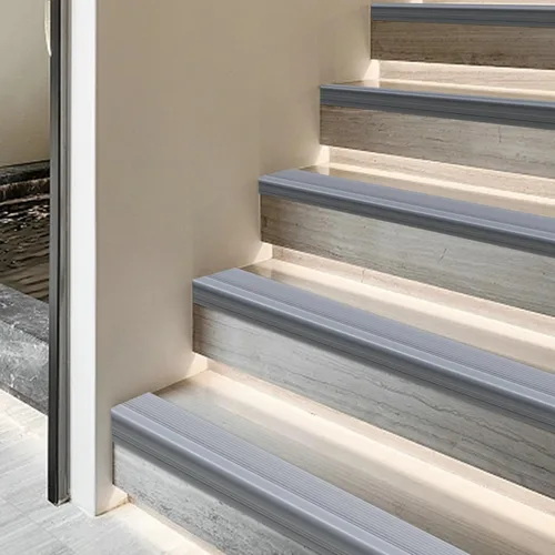 Miniatura 3 de Trimold Escalera antideslizante de vinilo para escaleras, autoadhesivo, antideslizante, peldaños de goma flexible, protector de bordes, moldura