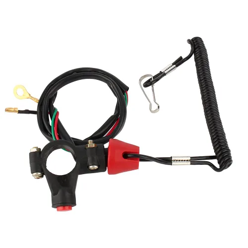 Qiilu Cordón universal del interruptor del motor, cordón de parada para interruptor de seguridad, cordón de amarre de 12 V para barco motor ATV Quad