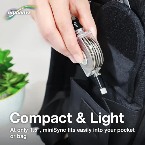 Miniatura 7 de BoxWave Cable compatible con GameSir G7 SE - miniSync - USB-A a USB tipo C, cable retráctil 5 longitudes preestablecidas para evitar enredos
