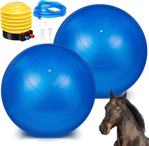 Sotiff 2 pelotas de caballo de 40 pulgadas para jugar, caballo grande, equino, pastoreo, antiestallido, pelota de fútbol gigante para perro, bomba