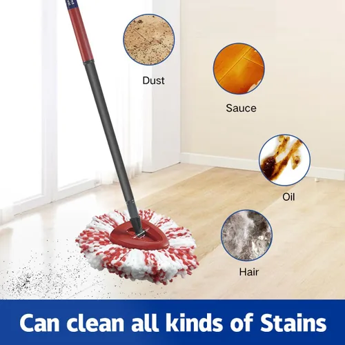 Miniatura 5 de Paquete de 3 cabezales de repuesto para trapeador O-Ceda Easy Wring Spin Mop, repuesto de mopa giratoria de microfibra, repuesto de cabezal